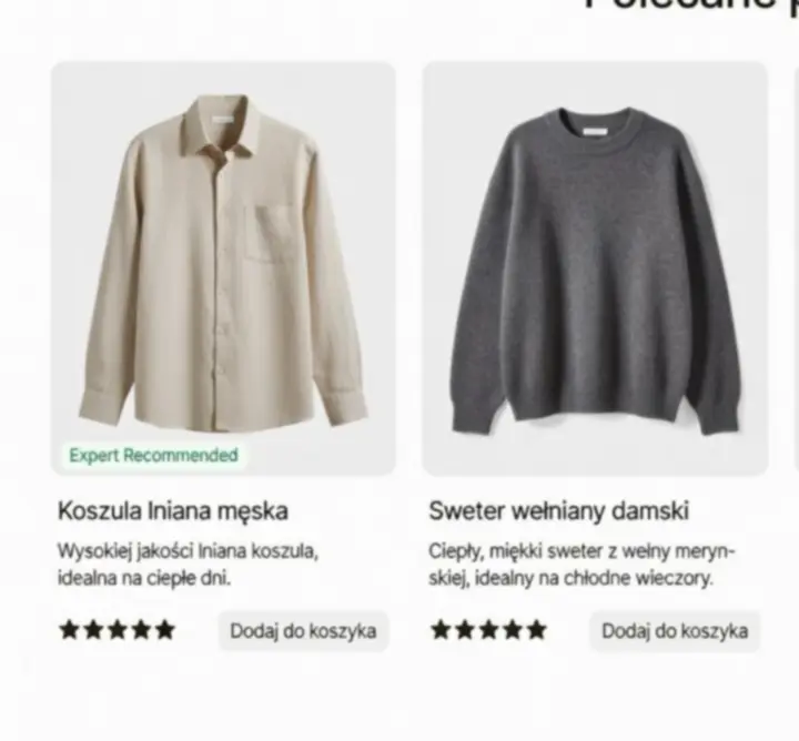 Wybrane polecane produkty tekstylne i odzieżowe