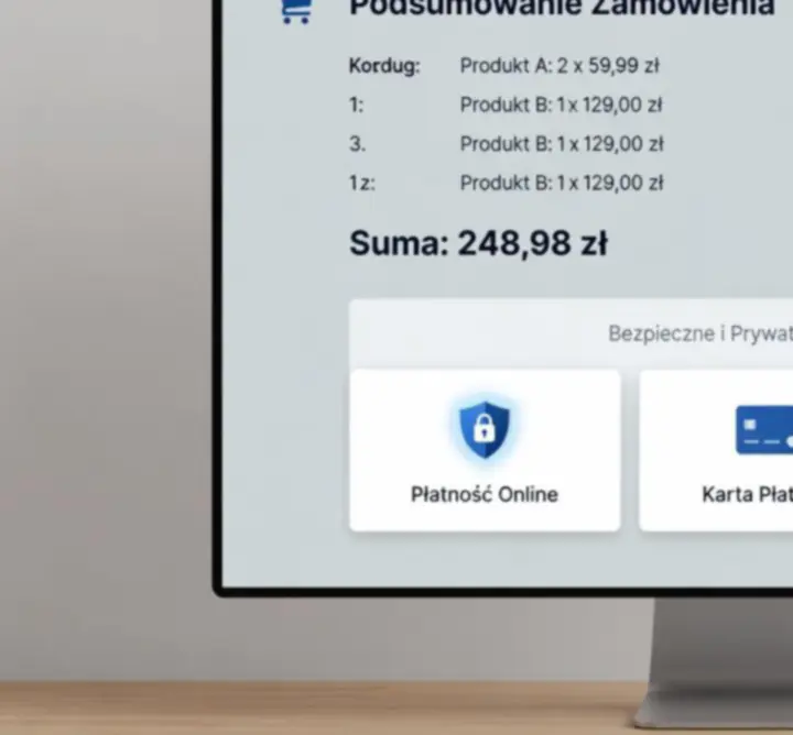 Bezpieczny proces zakupowy z koszykiem i płatnościami online